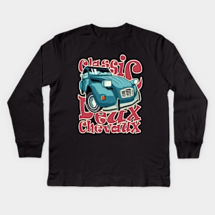 Deux Chevaux classic car Kids Long Sleeve T-Shirt